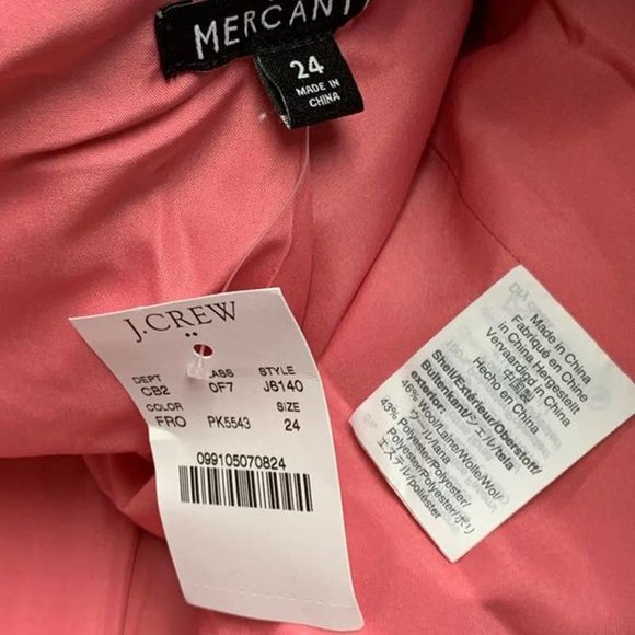 J. Crew Mercantile Plus Size 24 Women's Wool City Coat Cocoon Pink Fresh Rose - Picture 4 of 11